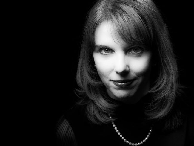 black and white studio portrait of a female model